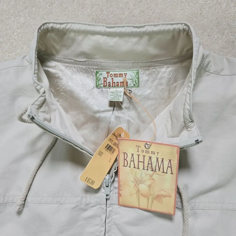 Tommy Bahama Wind Jammin Full Zip Jacket Men's L Tan Rayon Lined NWT